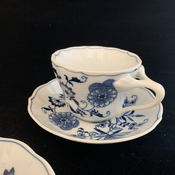 3 Blue Danube Porcelain Coffee Cups w/Saucers Japan Demitasse Rectangle Mark - Picture 4 of 10